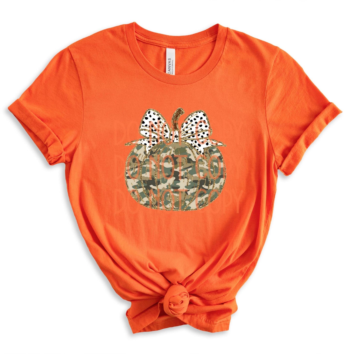 Camo Fall Pumpkin DTF - Texas Transfers and Designs