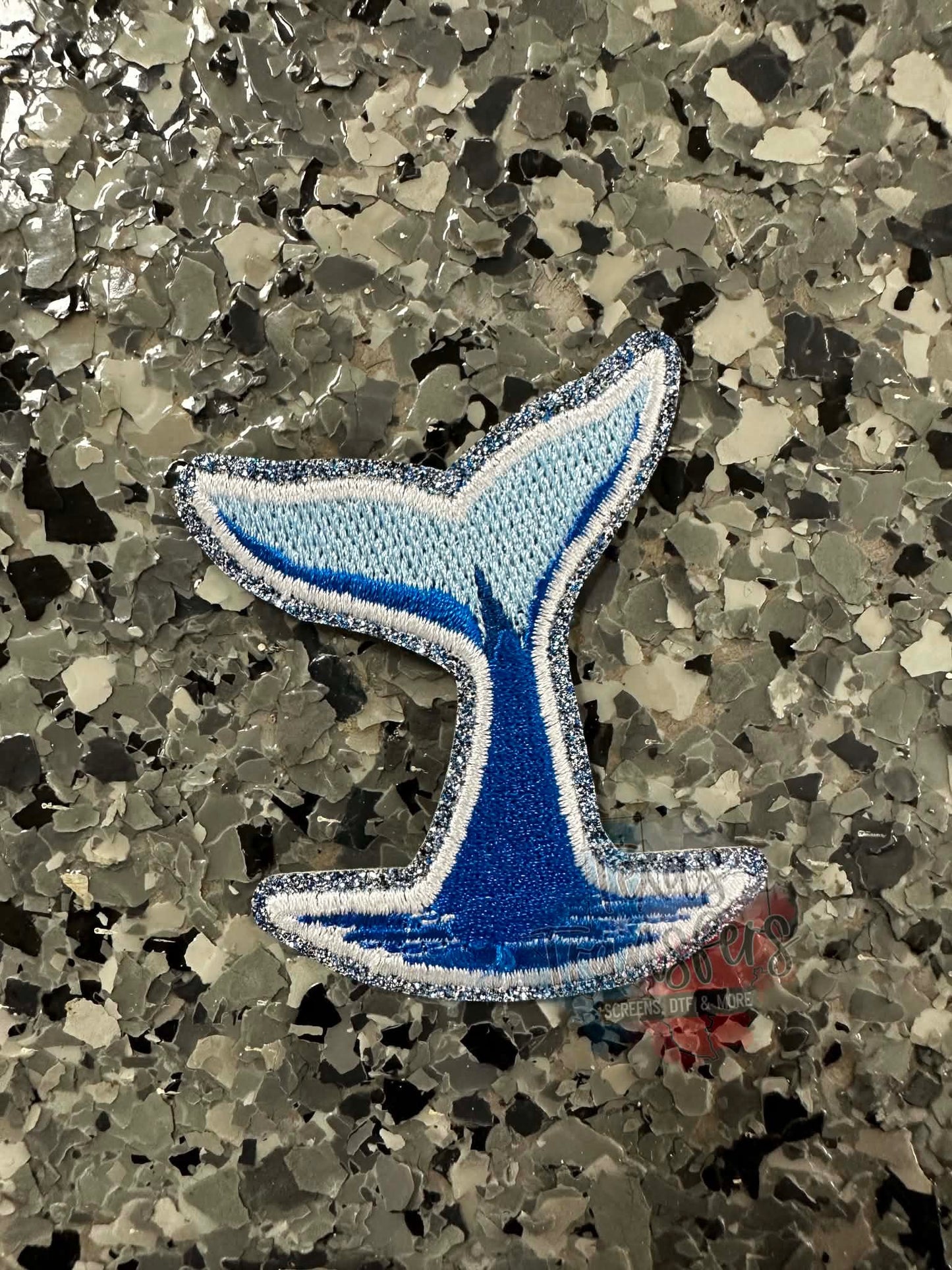 Whale Tail Glitter Edge Iron-On Patch