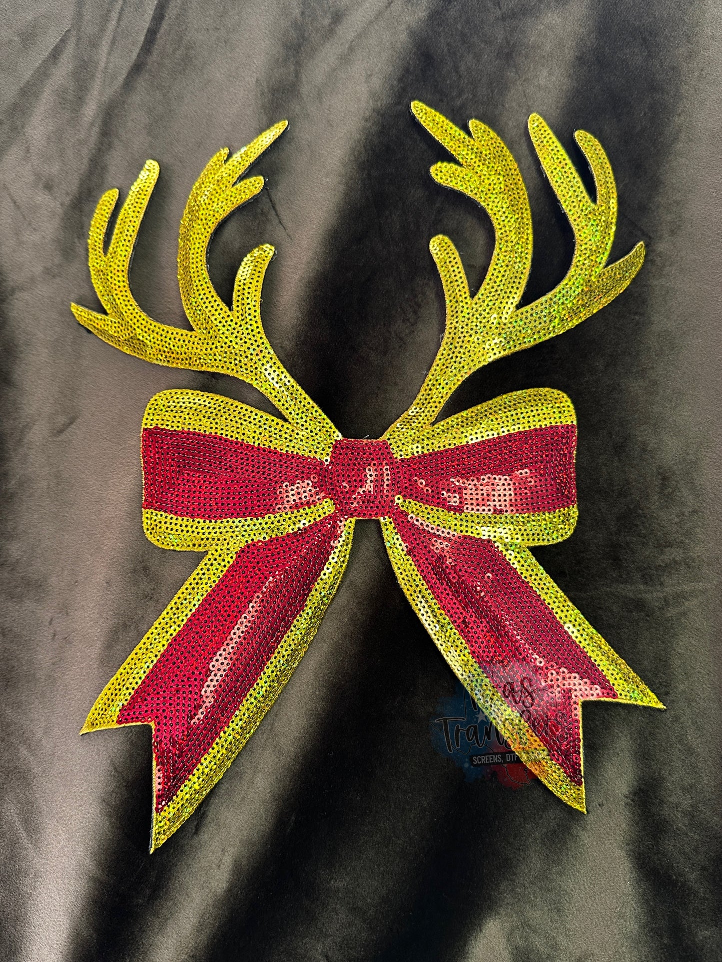 Reindeer Antler Bow XL Iron-On Patch - Texas Transfers and Designs