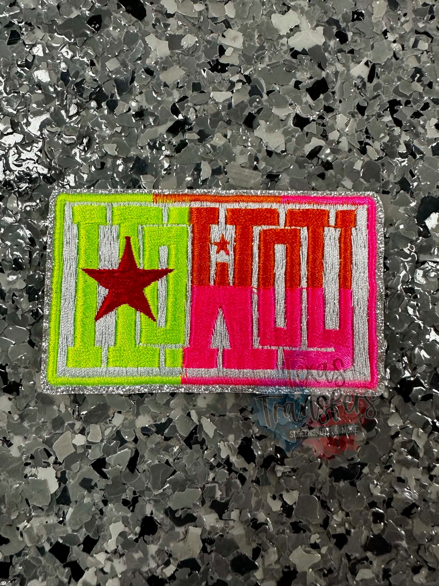 Neon Howdy Iron-On Patch