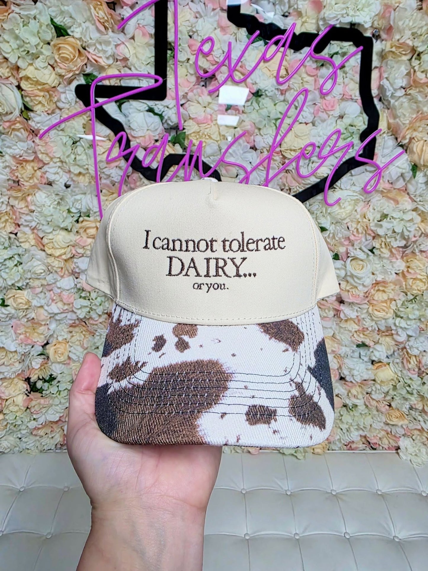 I Cannot Tolerate Dairy Embroidered Hat (Multiple Options)