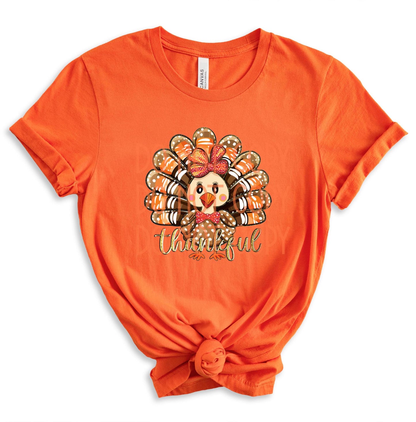 Thankful Girly Turkey DTF - Texas Transfers and Designs