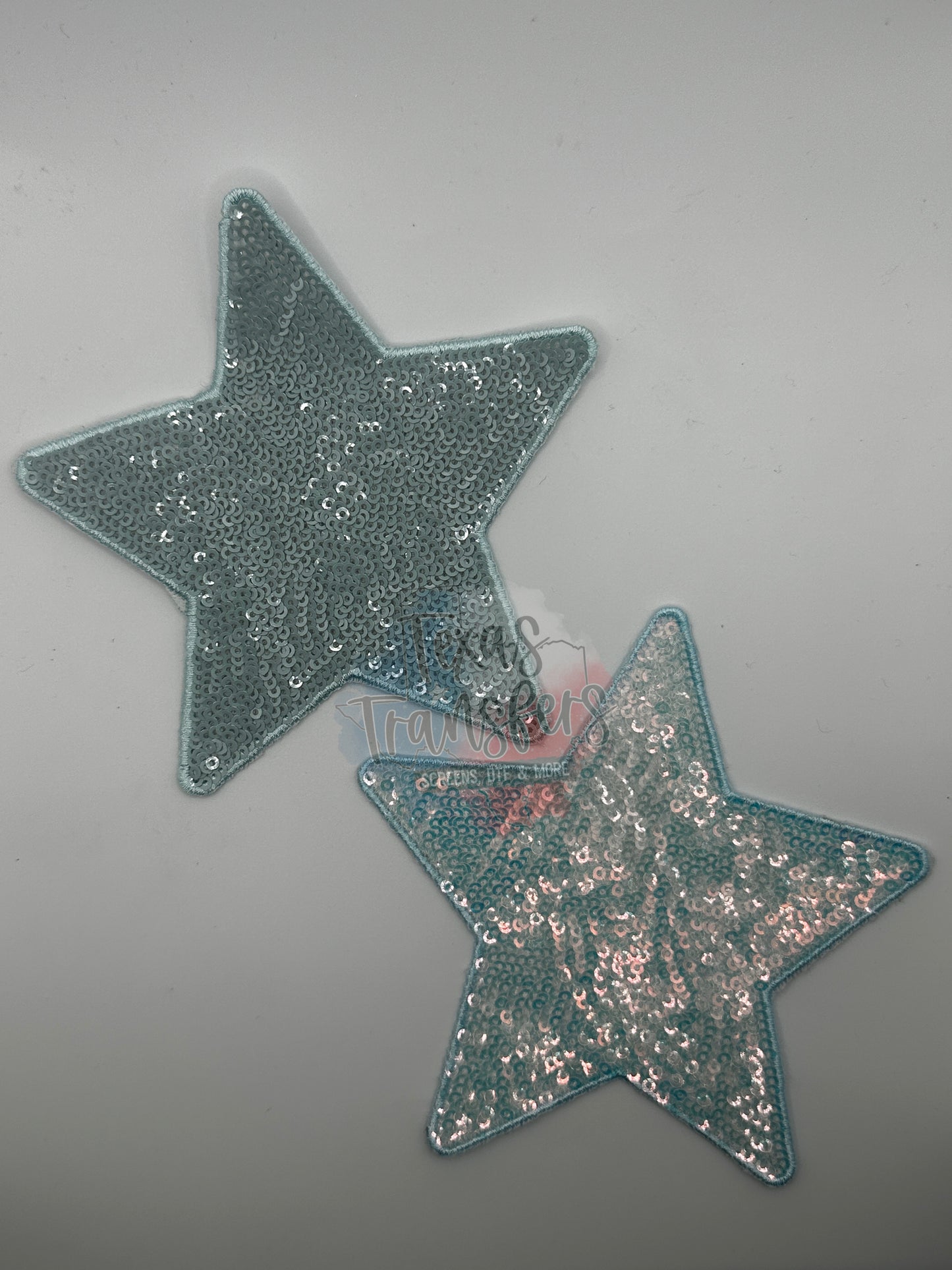 5" Sequin Stars (Embroidered Outline) Iron On Patches - Texas Transfers and Designs