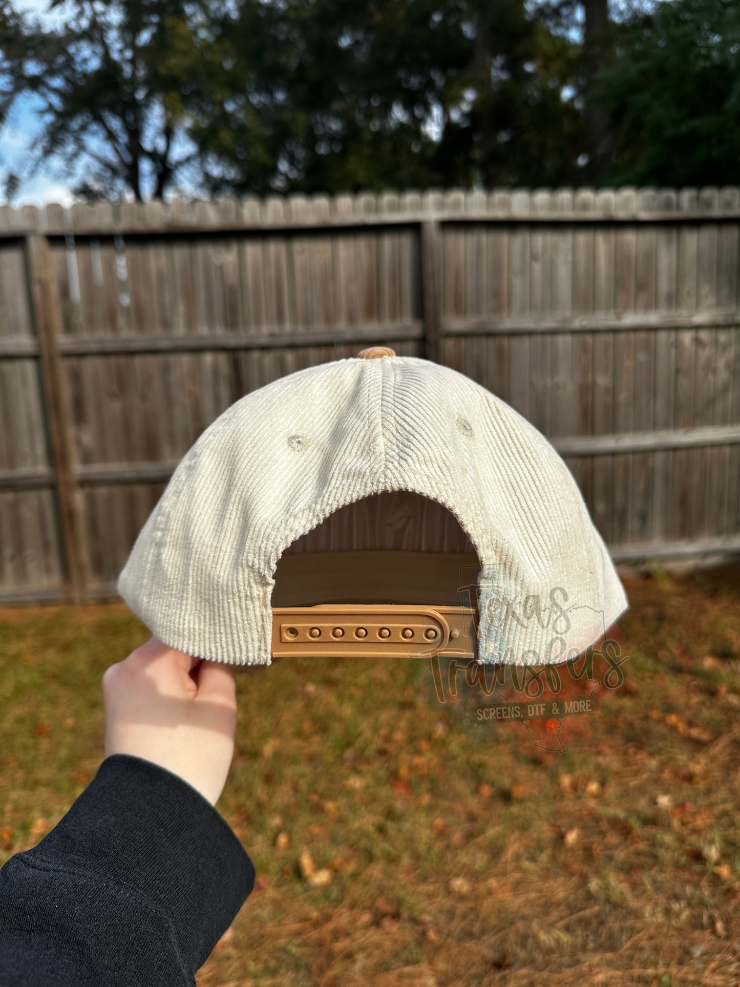 Cream/Tan Corduroy Blank Hat - Texas Transfers and Designs