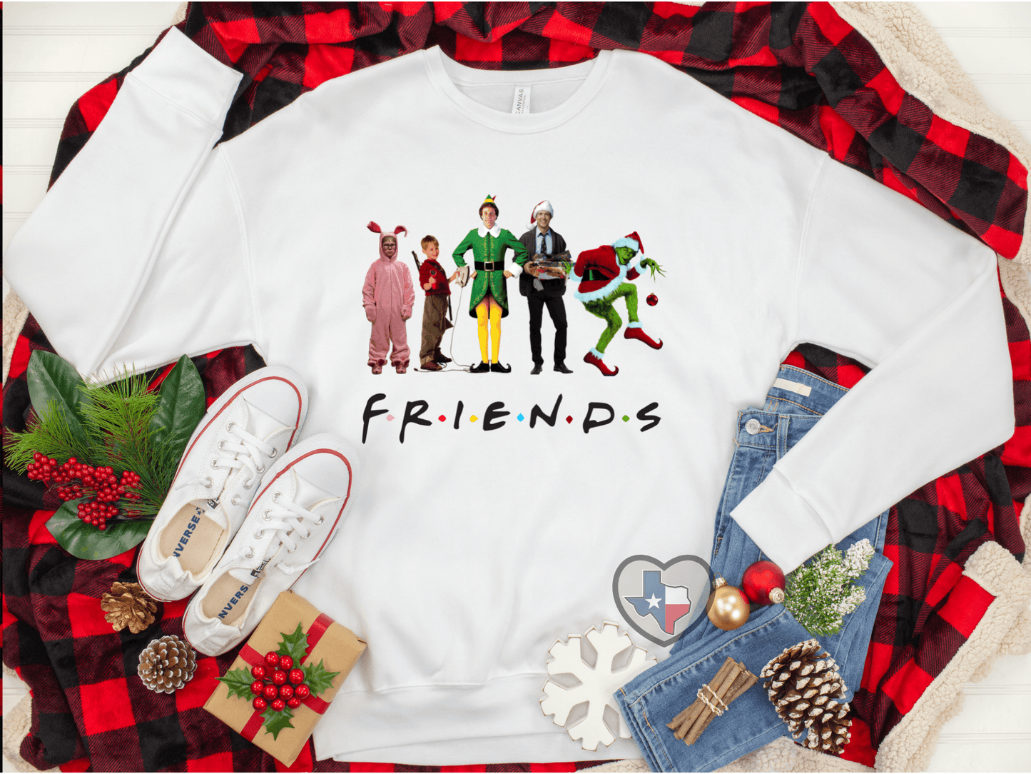 Christmas Friends DTF - Texas Transfers and Designs