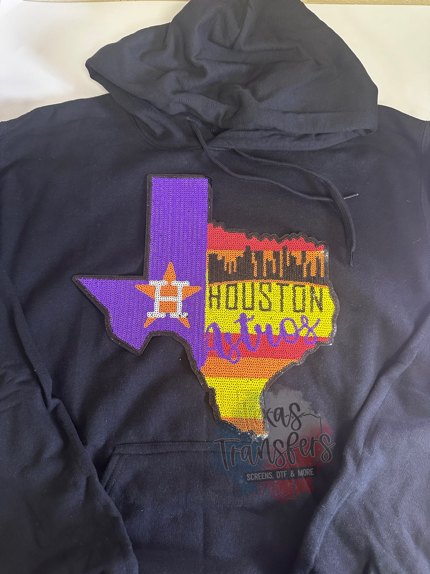 Astros Texas PURPLE XL Iron-On Patch *DISCONTINUED* - Texas Transfers and Designs