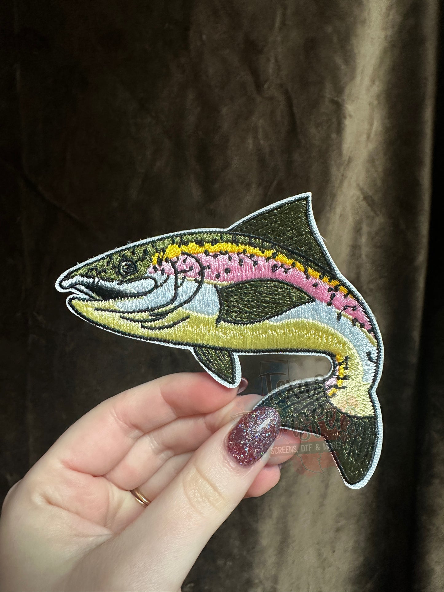 Rainbow Trout Fish Iron-On PATCH