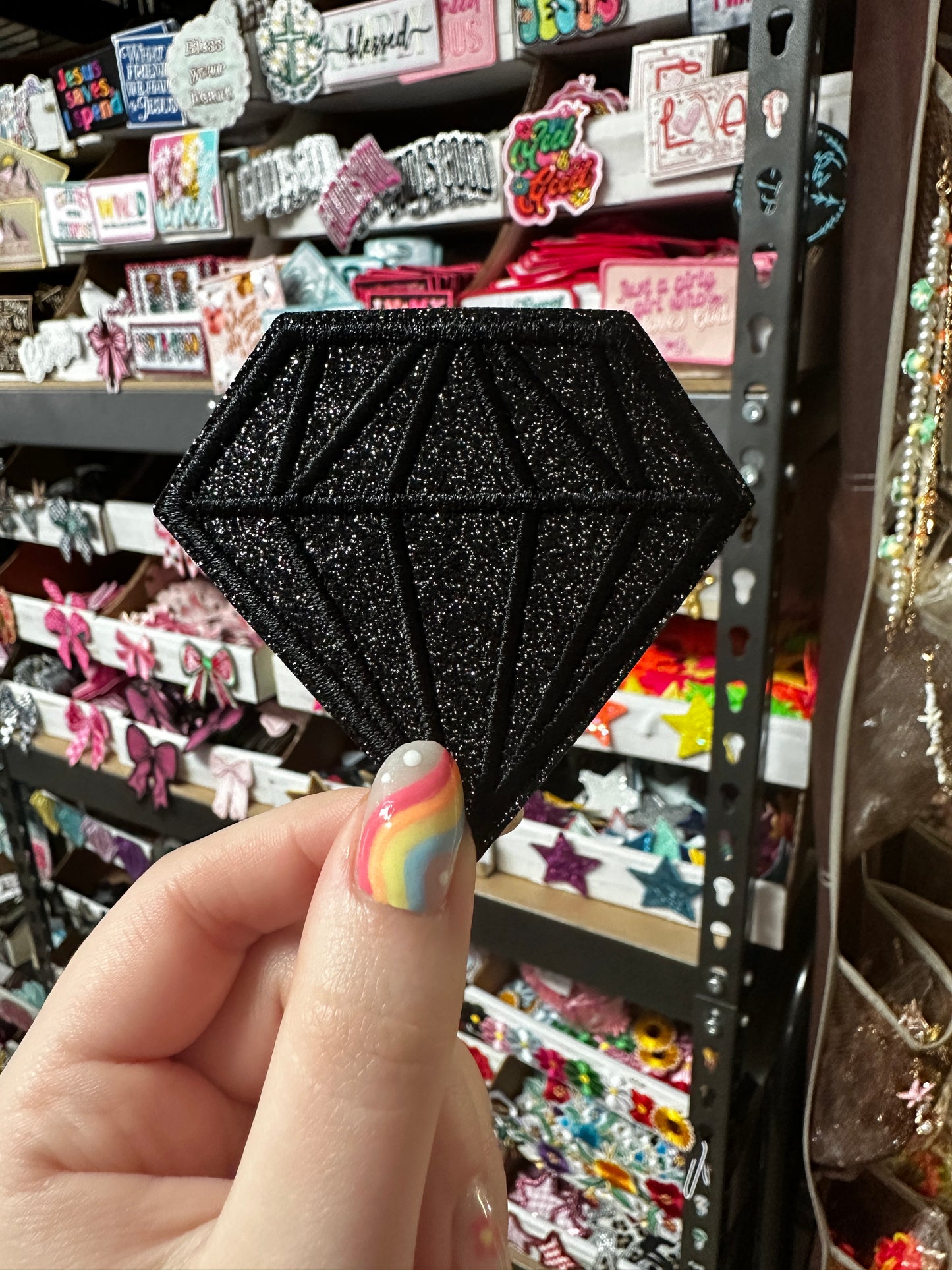 Glitter/Embroidered Diamonds Iron On Patches