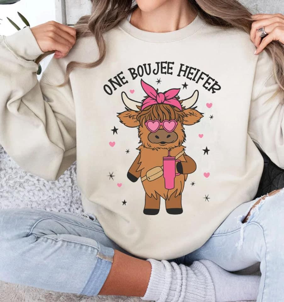 One Boujee Heifer DTF - Texas Transfers and Designs