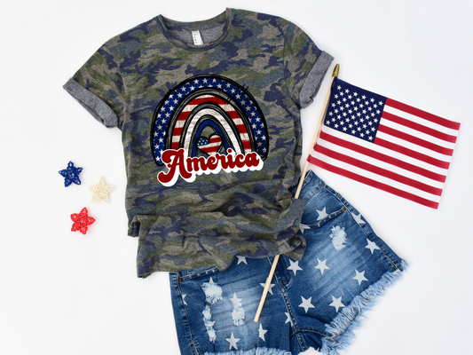 America Rainbow DTF - Texas Transfers and Designs