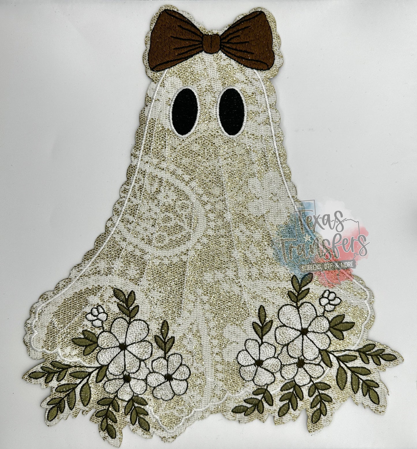 Lace Glitter Ghost XL Iron-On PATCH