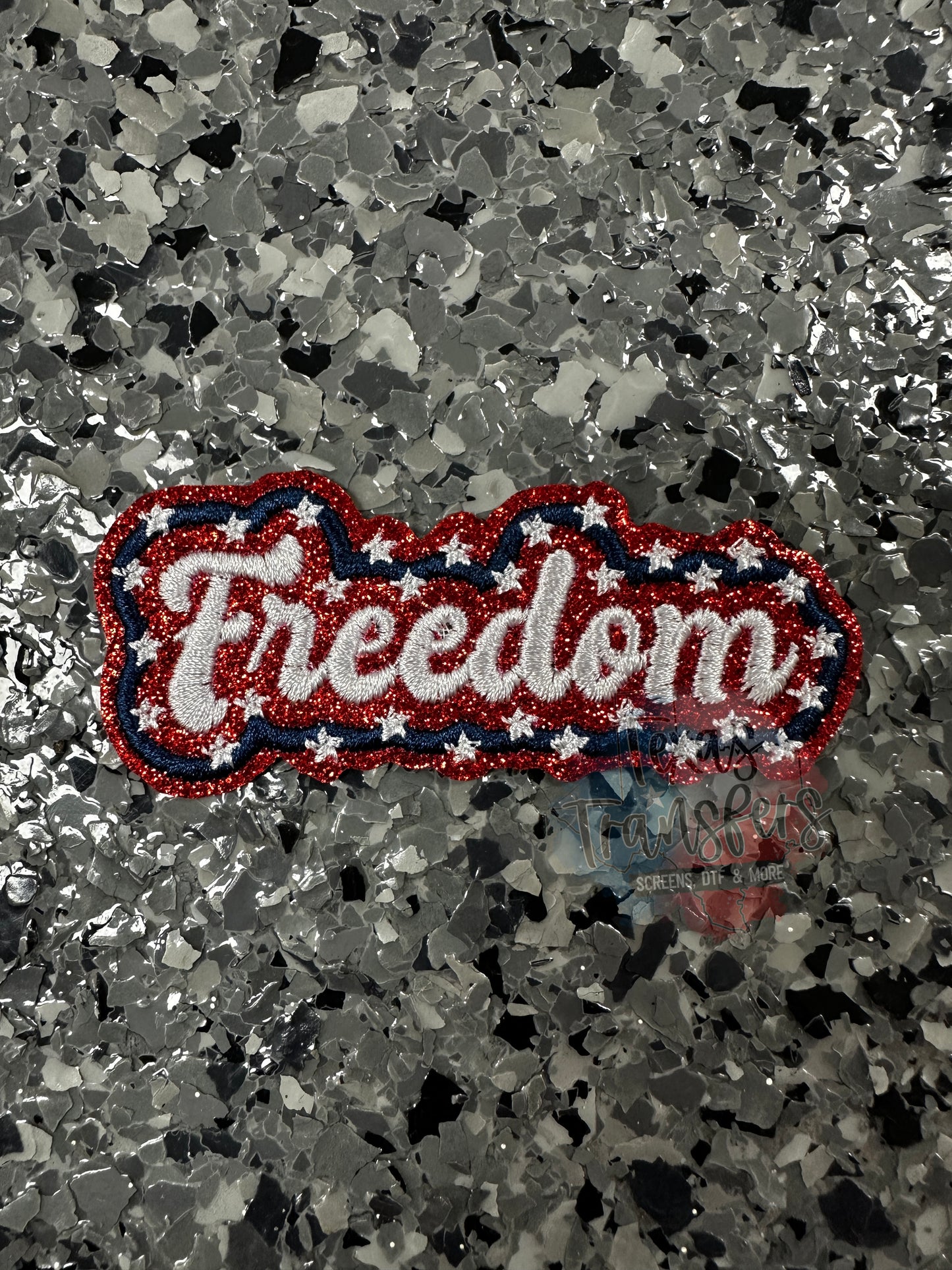 Freedom Glitter Iron-On Patch