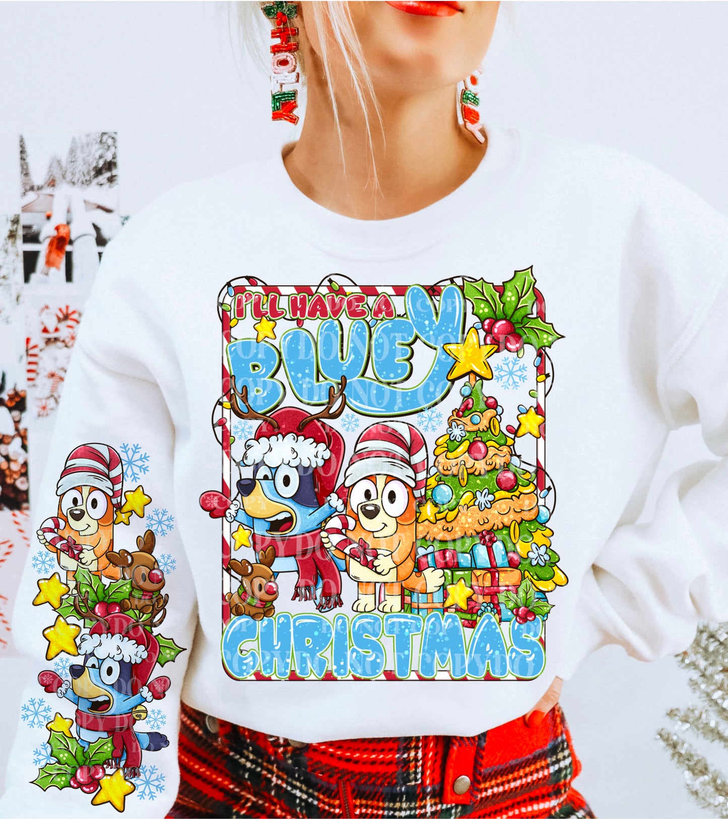 Blue Christmas DTF - Texas Transfers and Designs