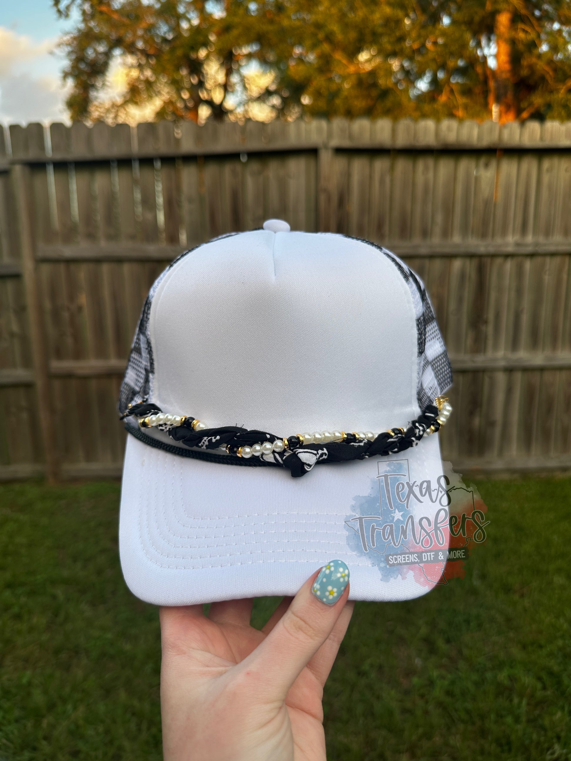 Bandana Pearl Hat Chains (Multiple Options) - Texas Transfers and Designs