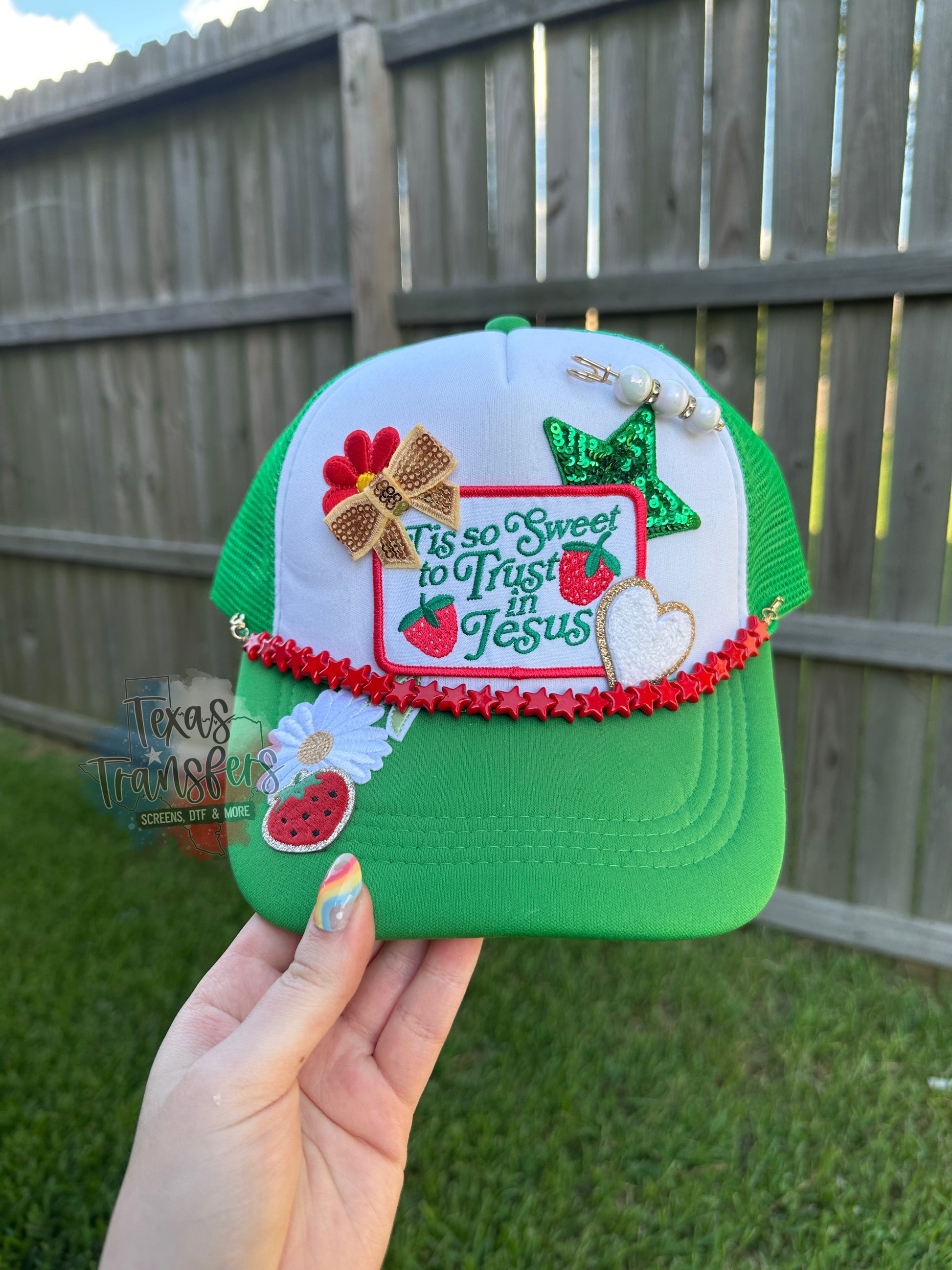 Tis So Sweet to Trust in Jesus *Completed Hat* - Texas Transfers and Designs