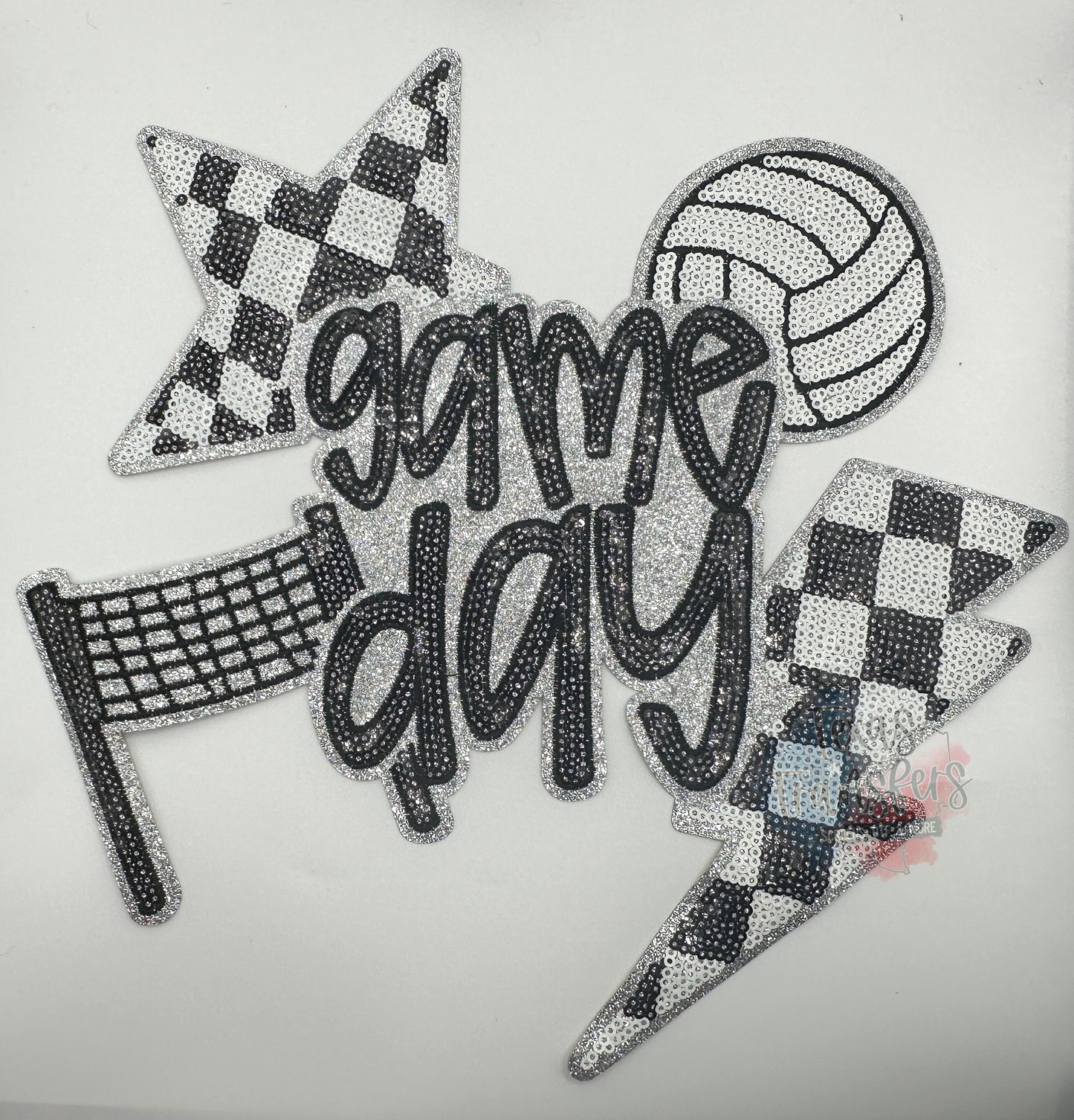 Game Day Sports Sequin/Glitter XL Patches (Multiple Options) - Texas Transfers and Designs