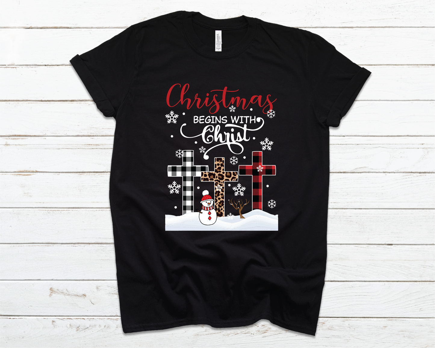 Christmas begins with Christ DTF - Texas Transfers and Designs