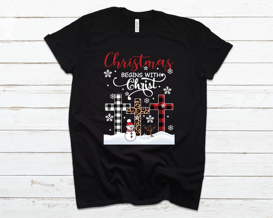 Christmas begins with Christ DTF - Texas Transfers and Designs