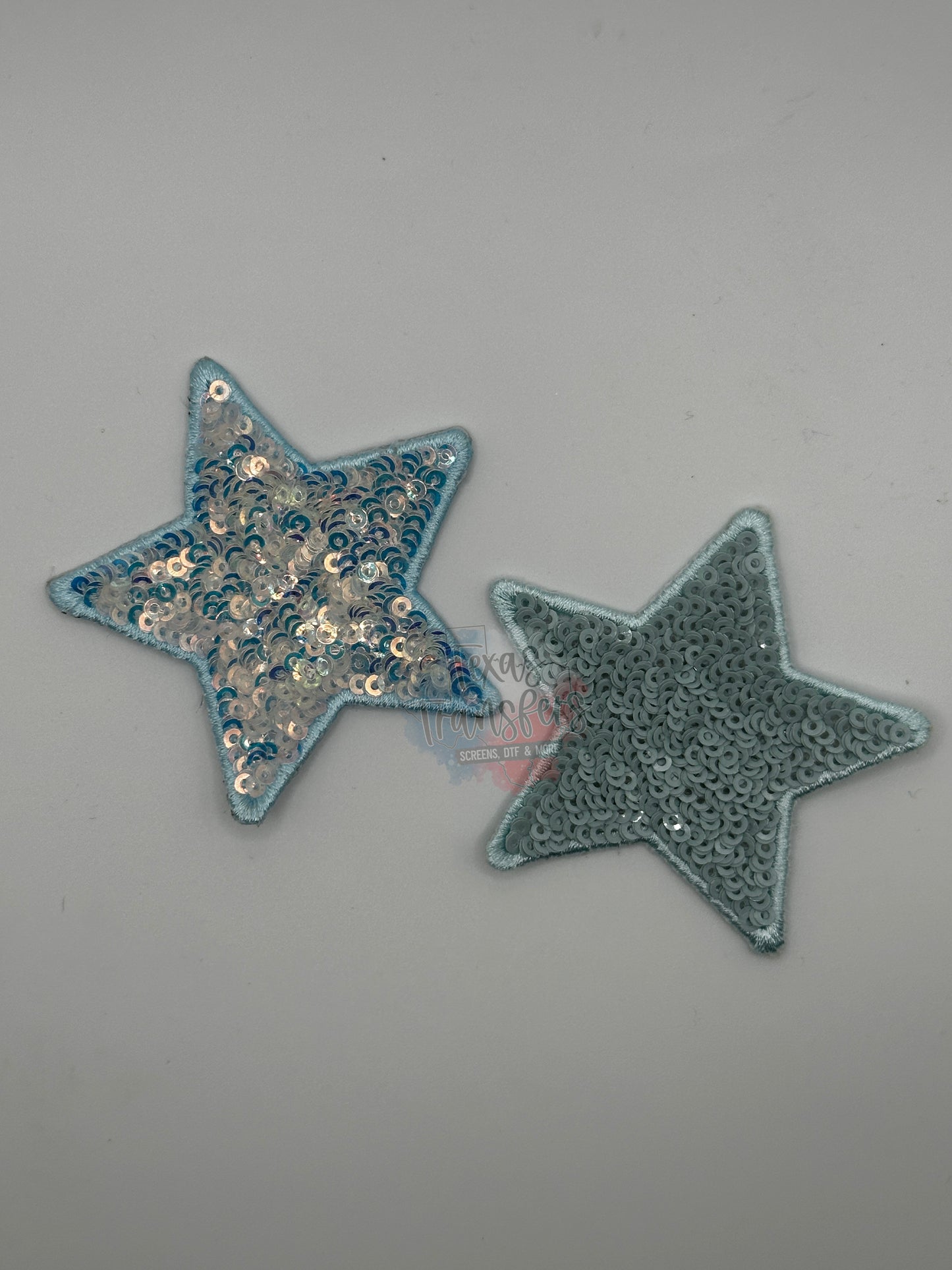 2.5" Sequin Stars (Embroidered Outline) Iron On Patches