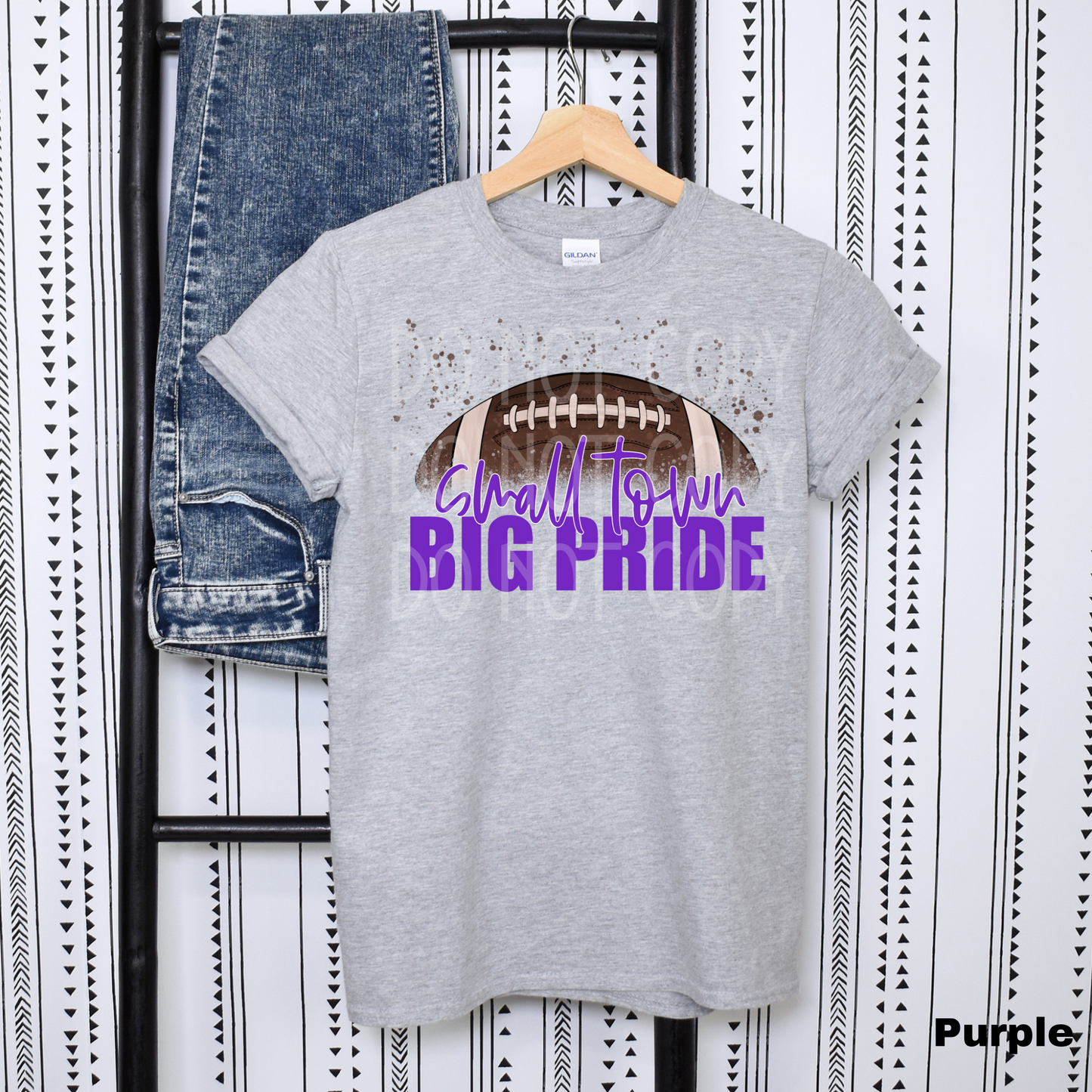Small Town Big Pride Football *CUSTOMIZABLE* DTF - Texas Transfers and Designs