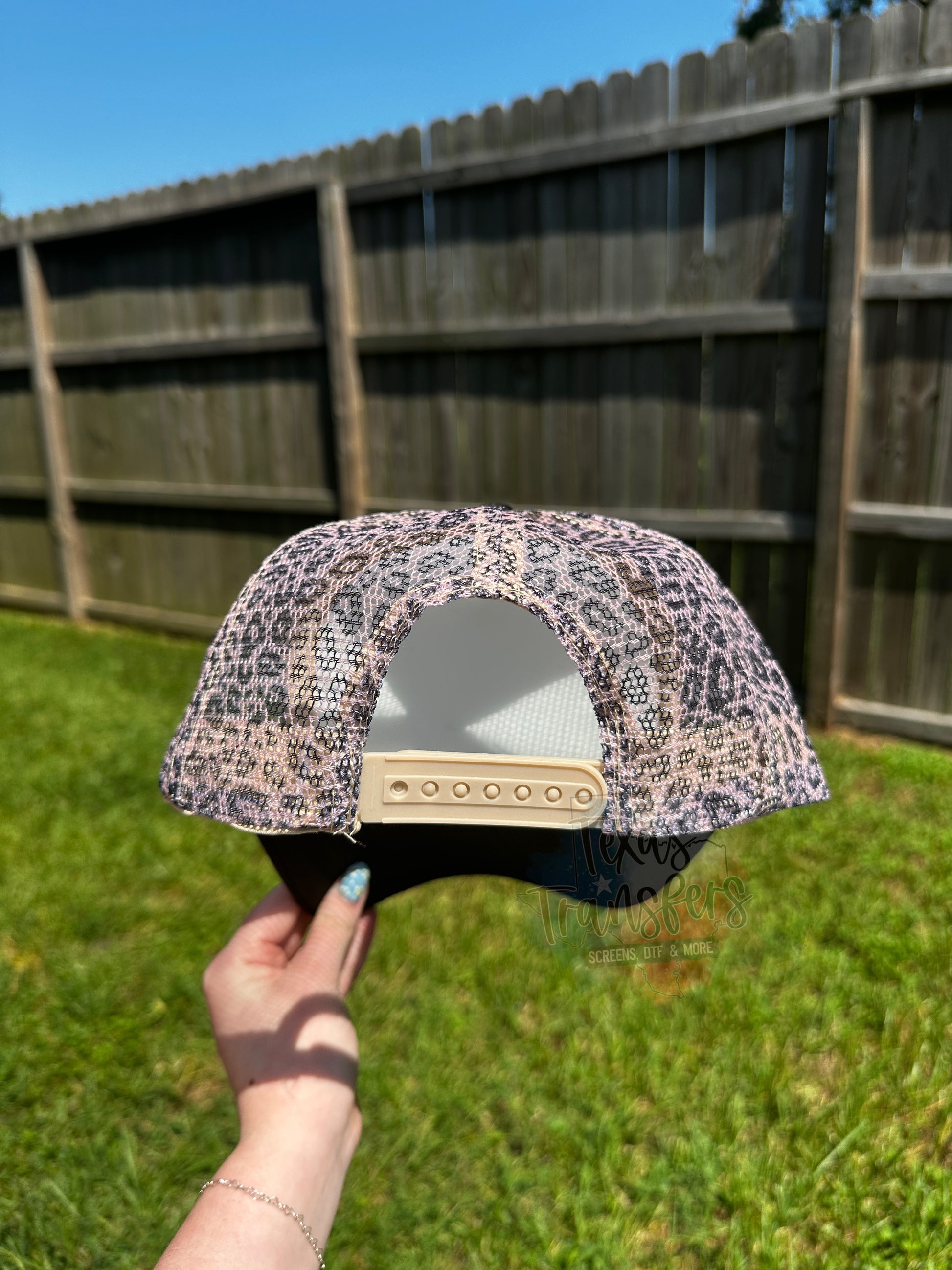 White Leopard Trucker Hat - Texas Transfers and Designs