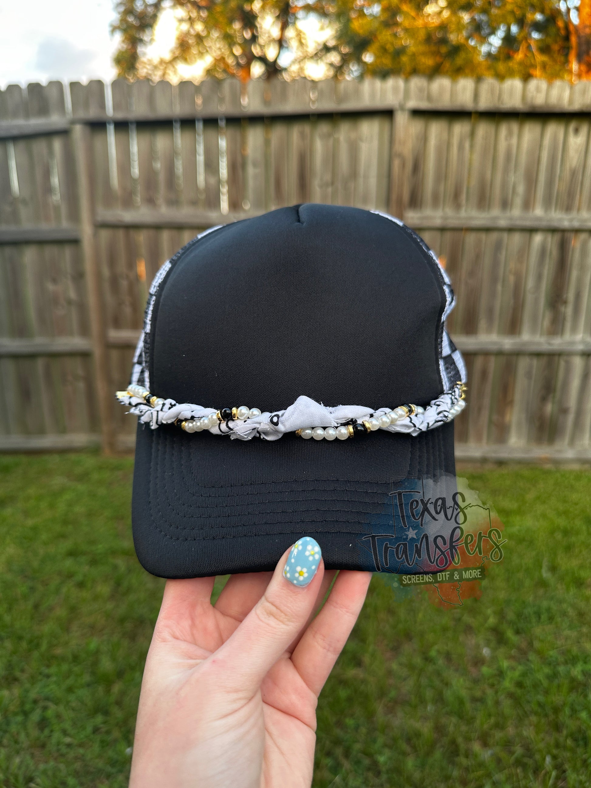 Bandana Pearl Hat Chains (Multiple Options) - Texas Transfers and Designs