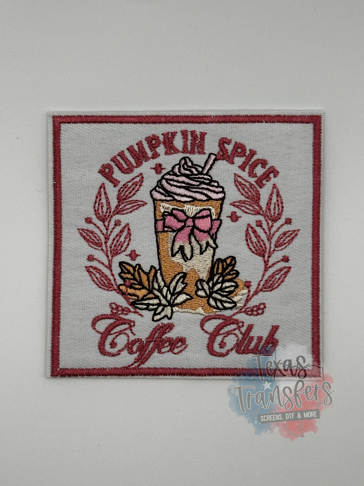 Pumpkin Spice Coffee Club Iron-On PATCH - Texas Transfers and Designs