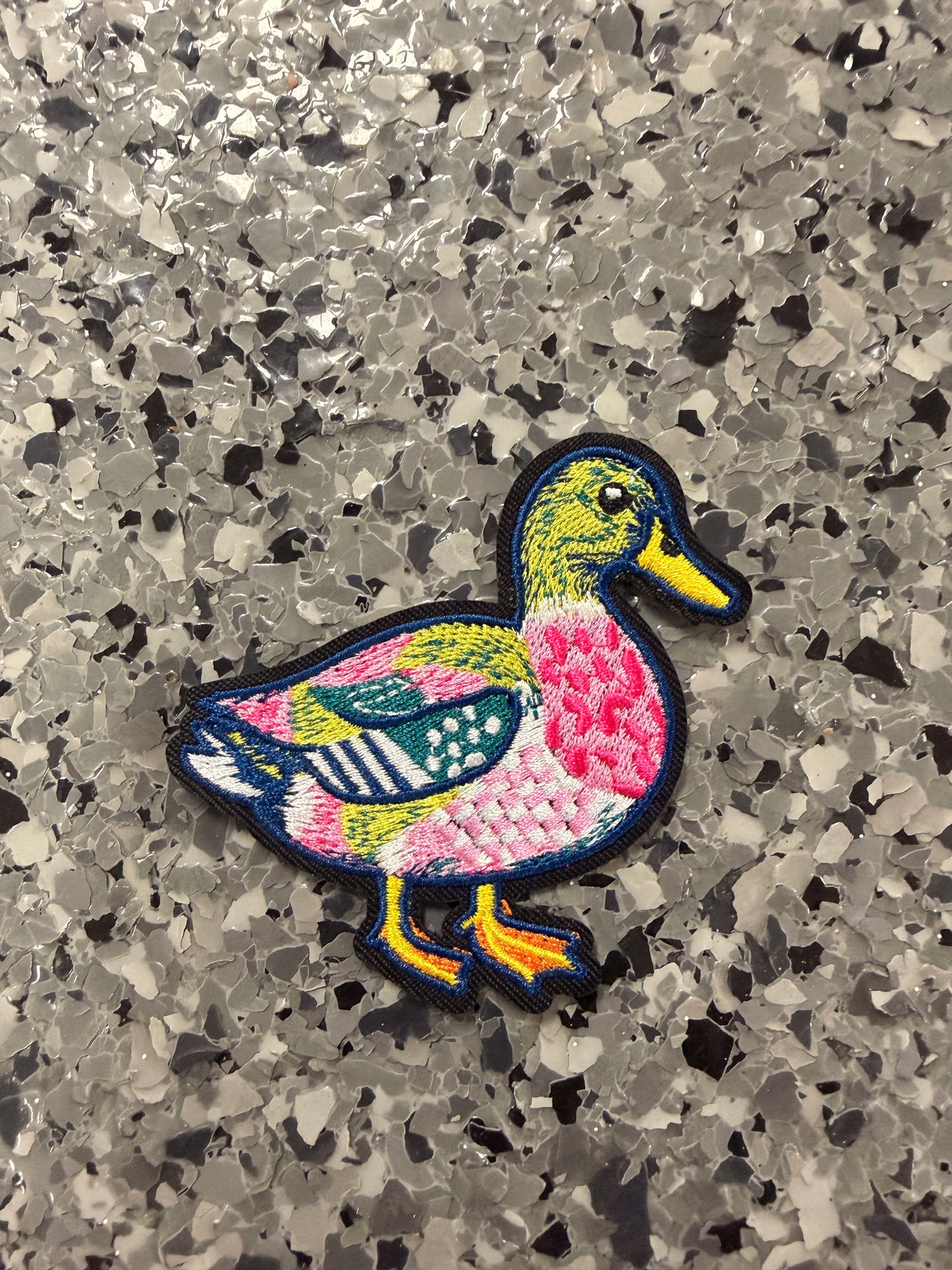Pink Pattern Duck Iron-On Patch