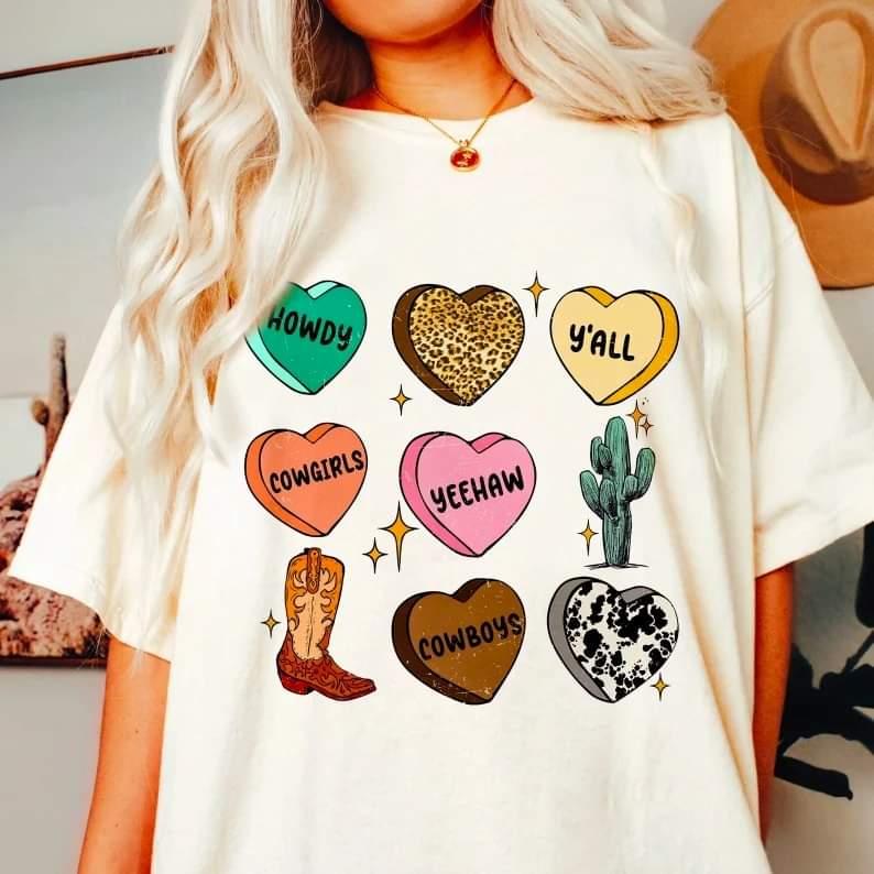 Country Hearts Collage DTF - Texas Transfers and Designs