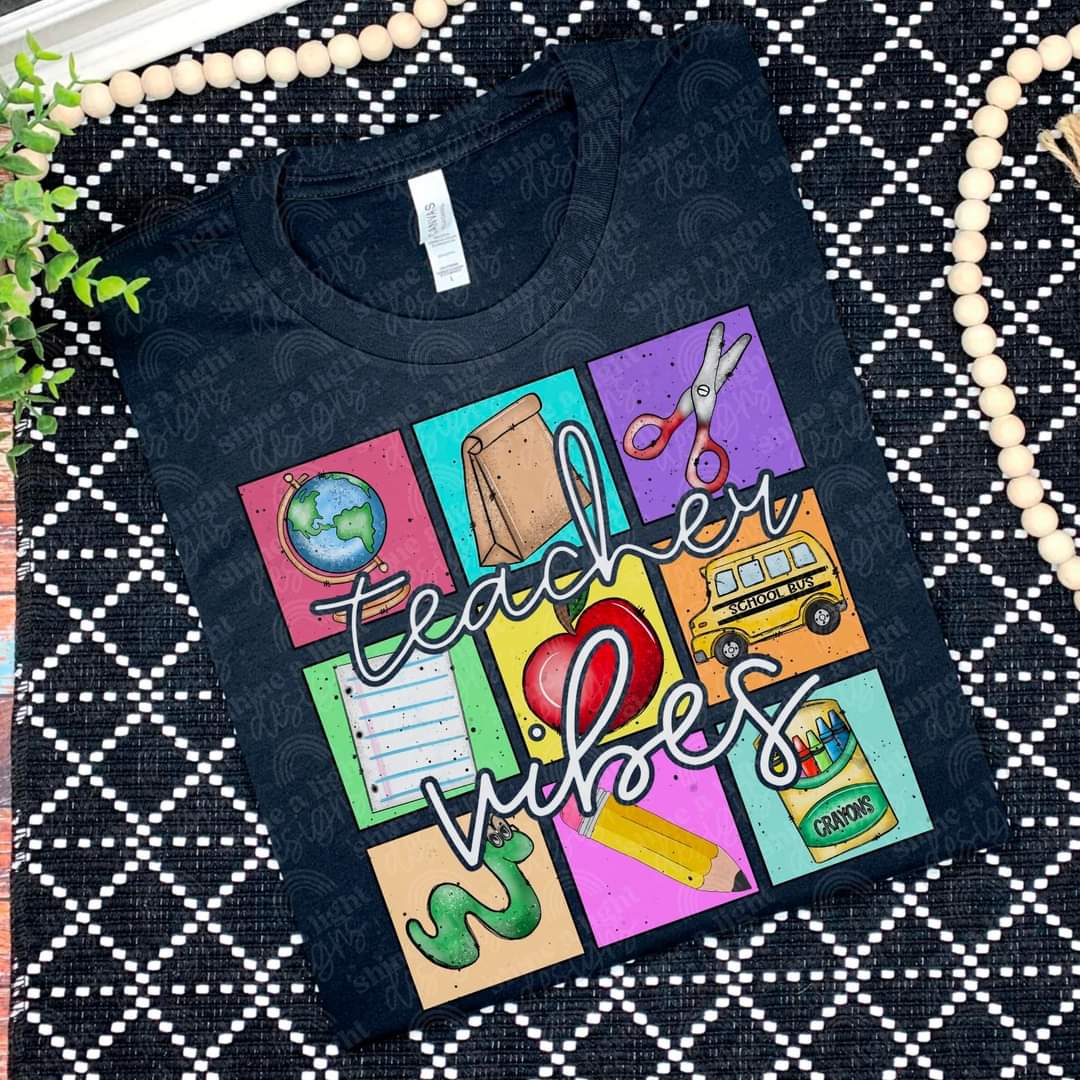 Teacher Vibes DTF - Texas Transfers and Designs