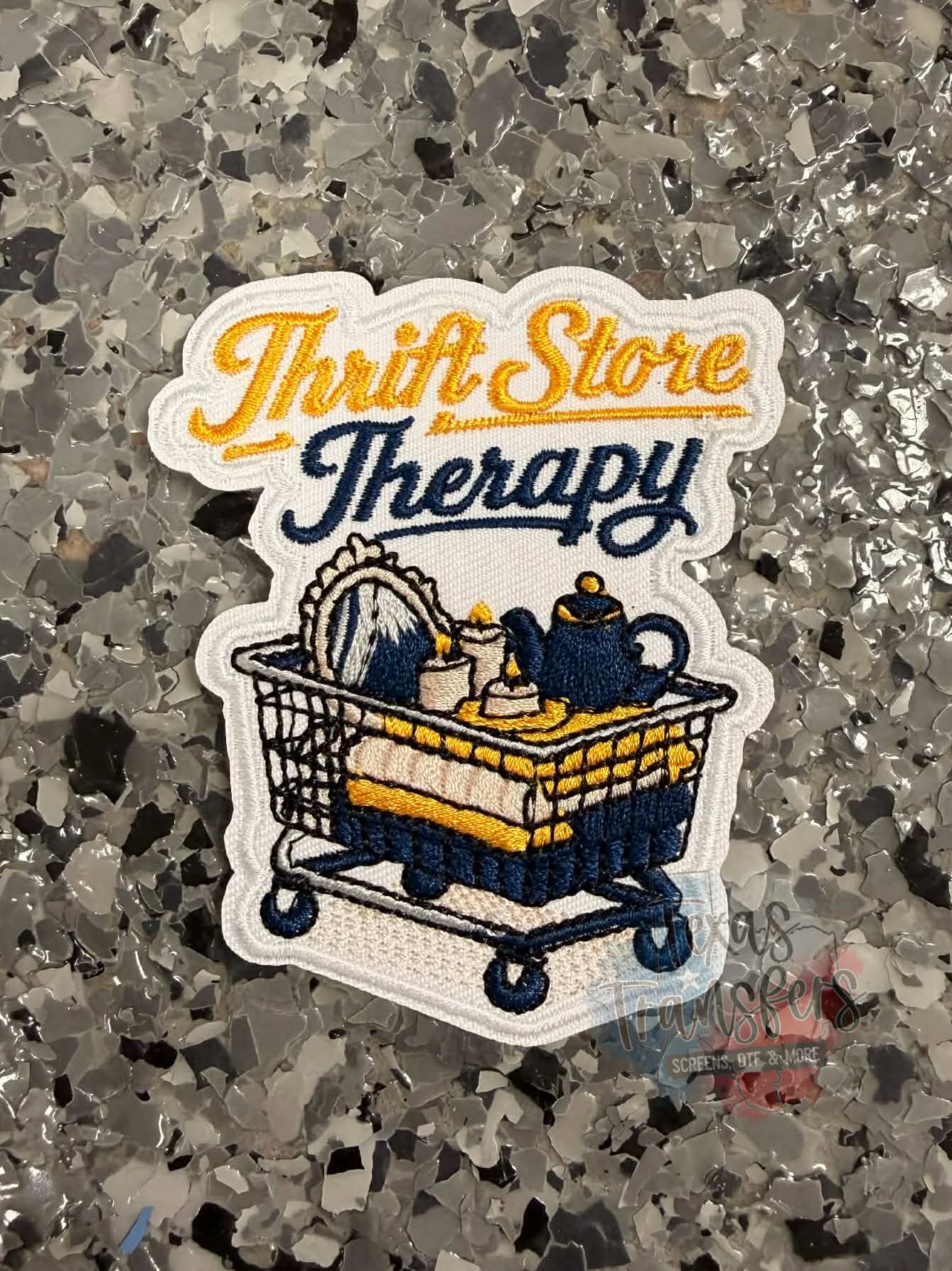 Thrift Store Therapy Iron-On Patch - Texas Transfers and Designs