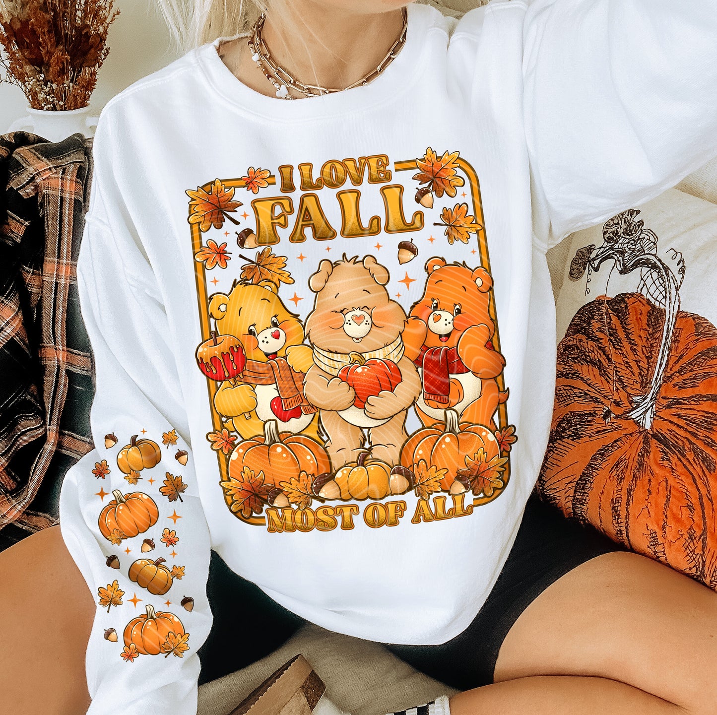 I Love Fall Bears DTF - Texas Transfers and Designs