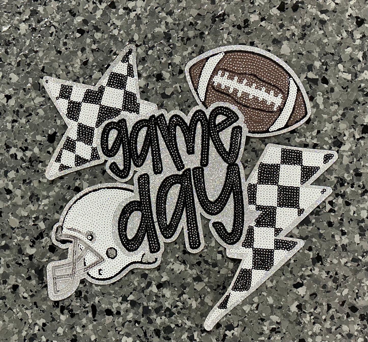 Game Day Sports Sequin/Glitter XL Patches (Multiple Options) - Texas Transfers and Designs
