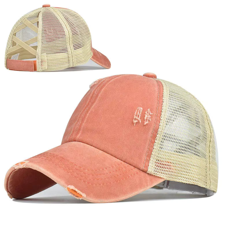 Criss Cross Blank Ponytail Hat - Texas Transfers and Designs