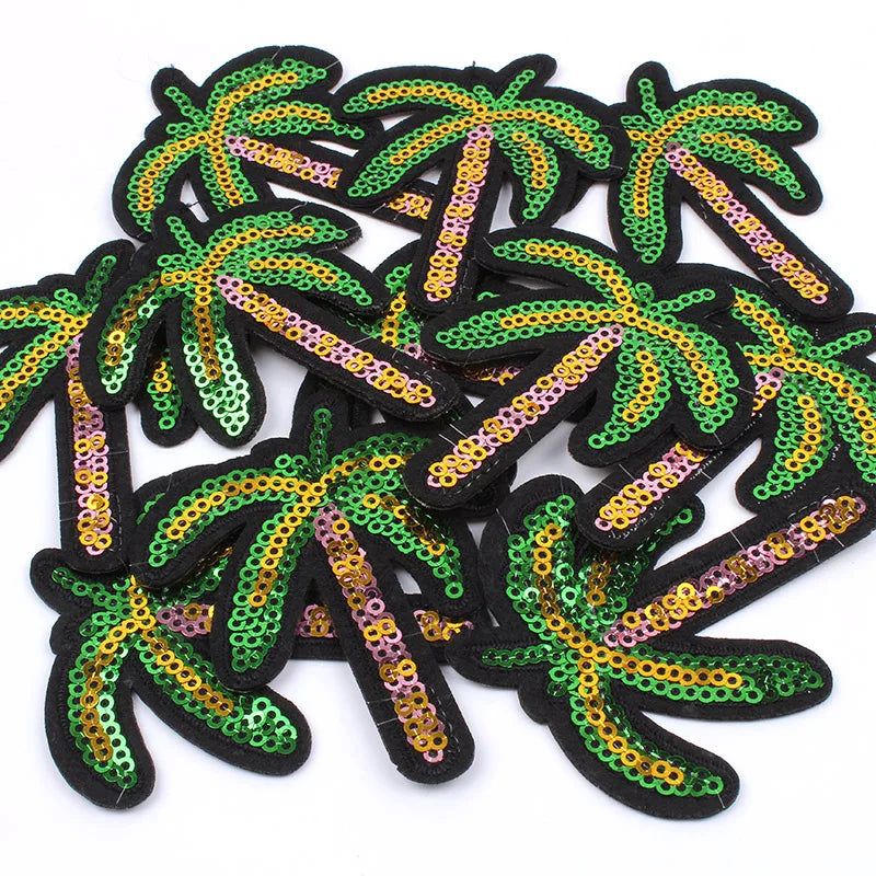 Palm Tree Sequin Iron-On PATCH *DISCONTINUED* - Texas Transfers and Designs