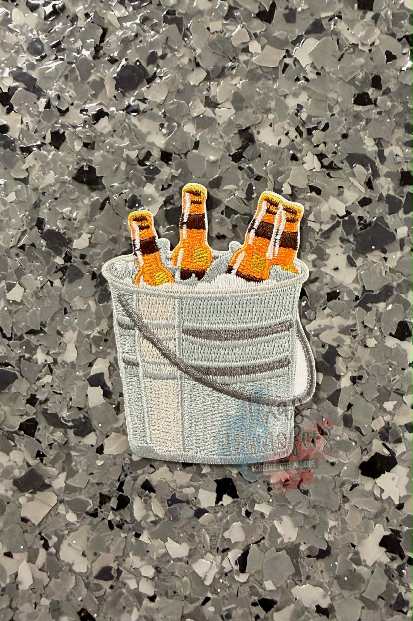 Beer Bucket Iron-On Patch - Texas Transfers and Designs