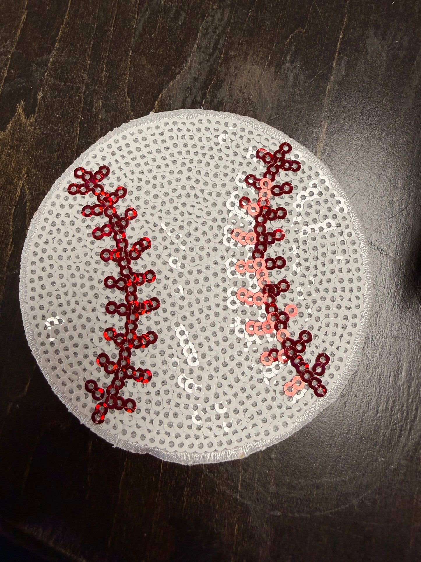Sequin Baseball Iron-On Patch - Texas Transfers and Designs
