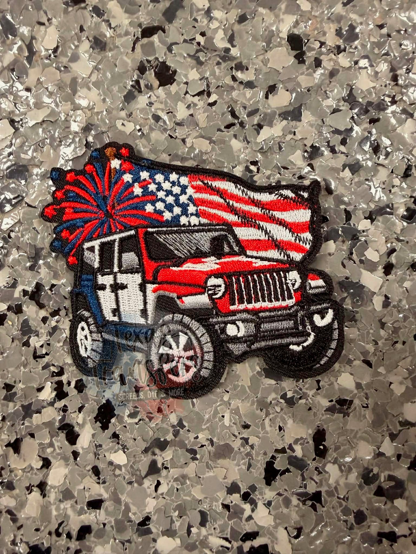 USA Jeep Iron-On Patch - Texas Transfers and Designs