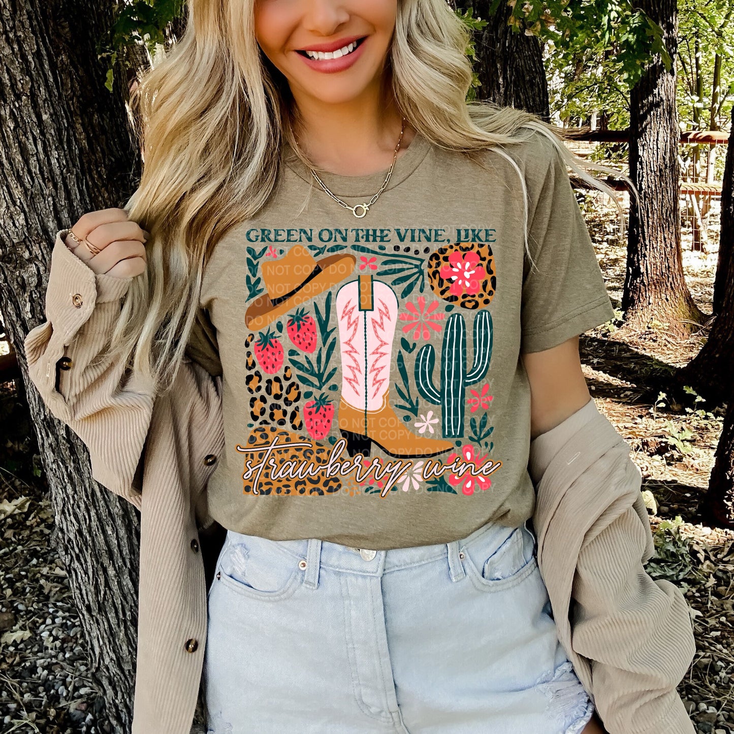 Strawberry Wine Collage DTF - Texas Transfers and Designs