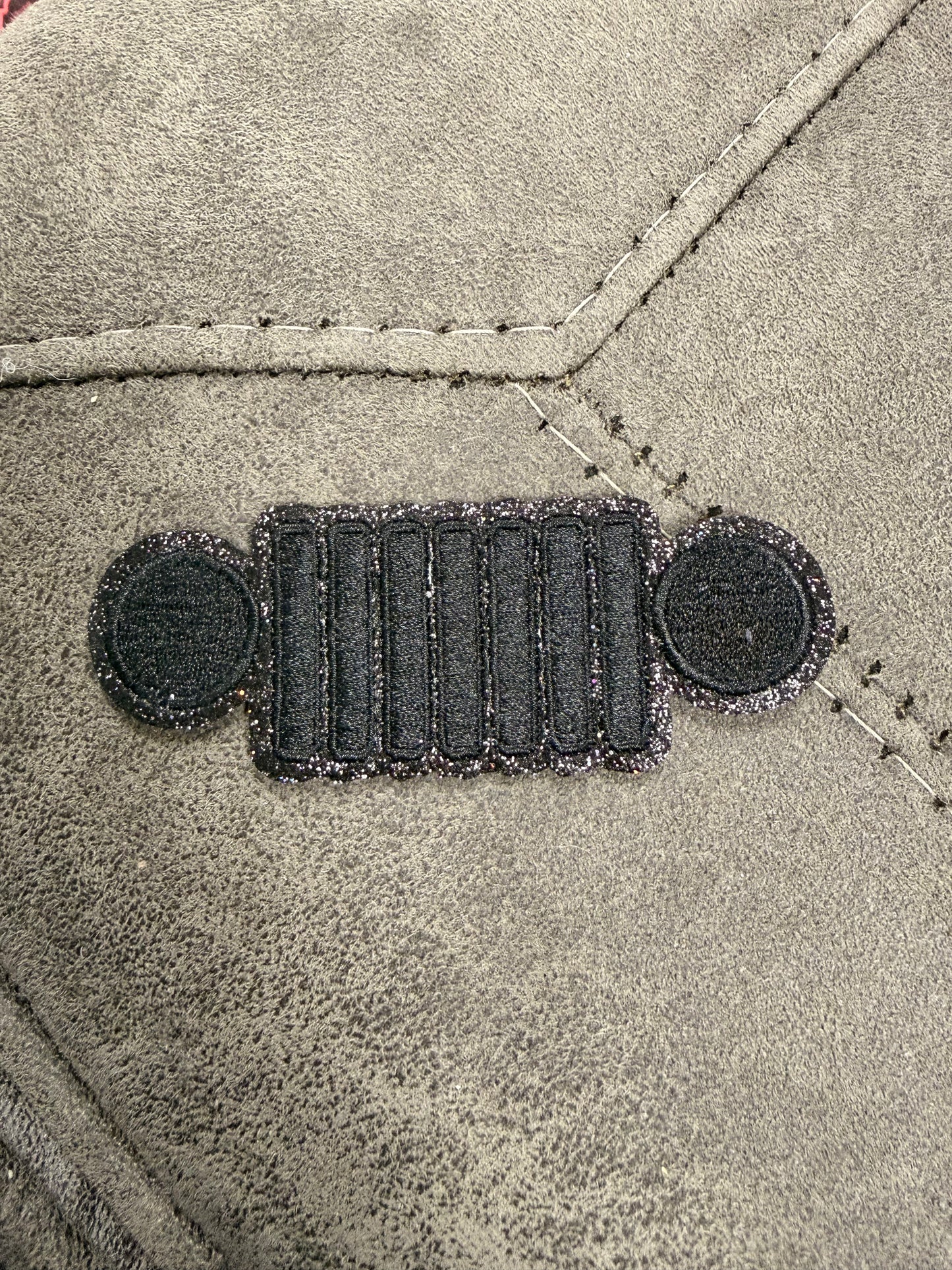 Jeep Grill in Black Glitter Iron-On Patch - Texas Transfers and Designs