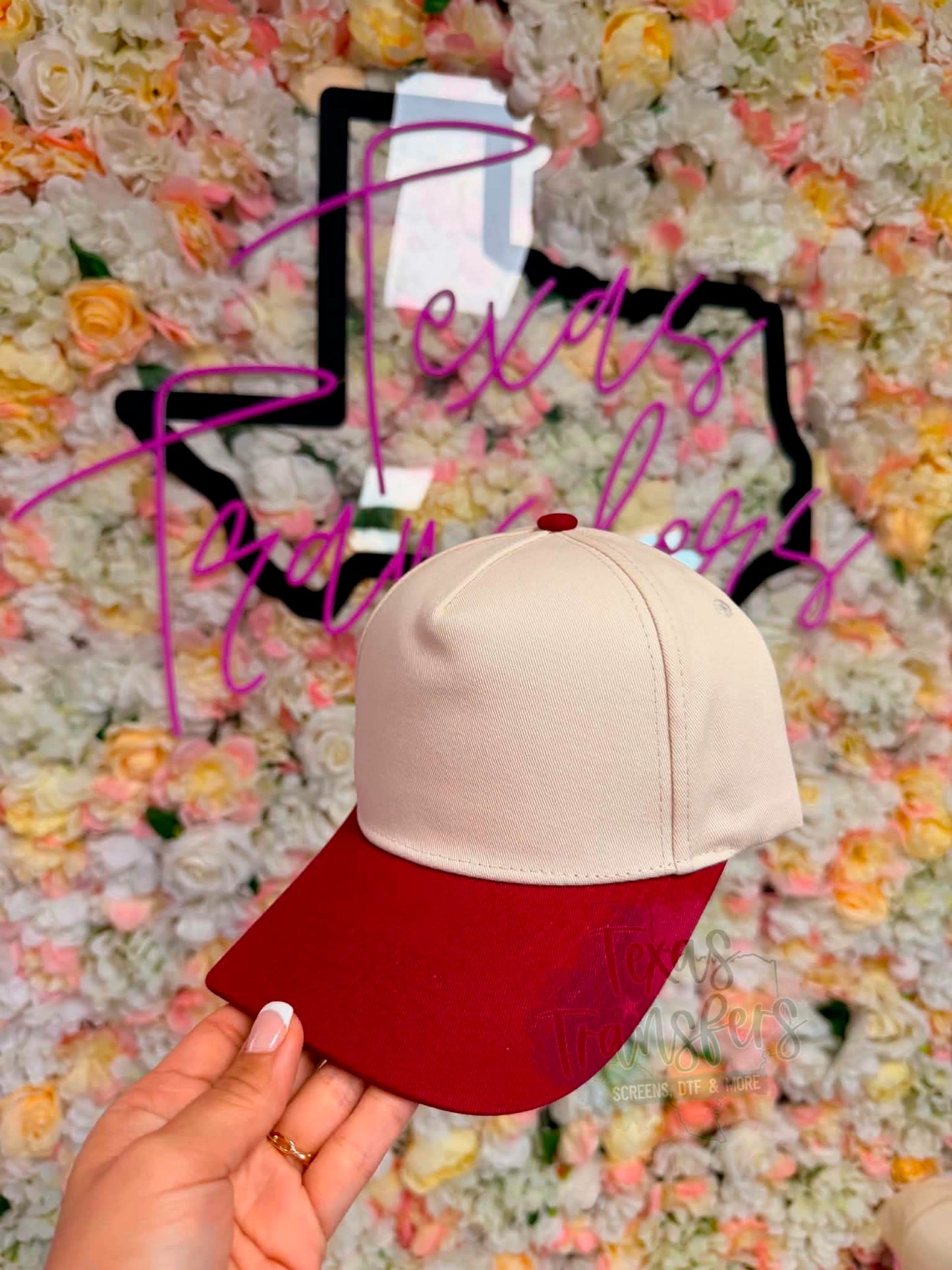 Maroon Brim Canvas Hat - Texas Transfers and Designs