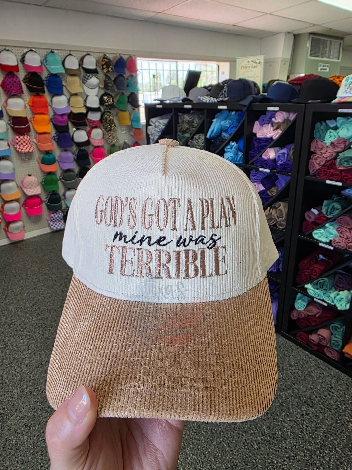 God’s Got A Plan Mine Was Terrible Embroidered Hat (Multiple Options)