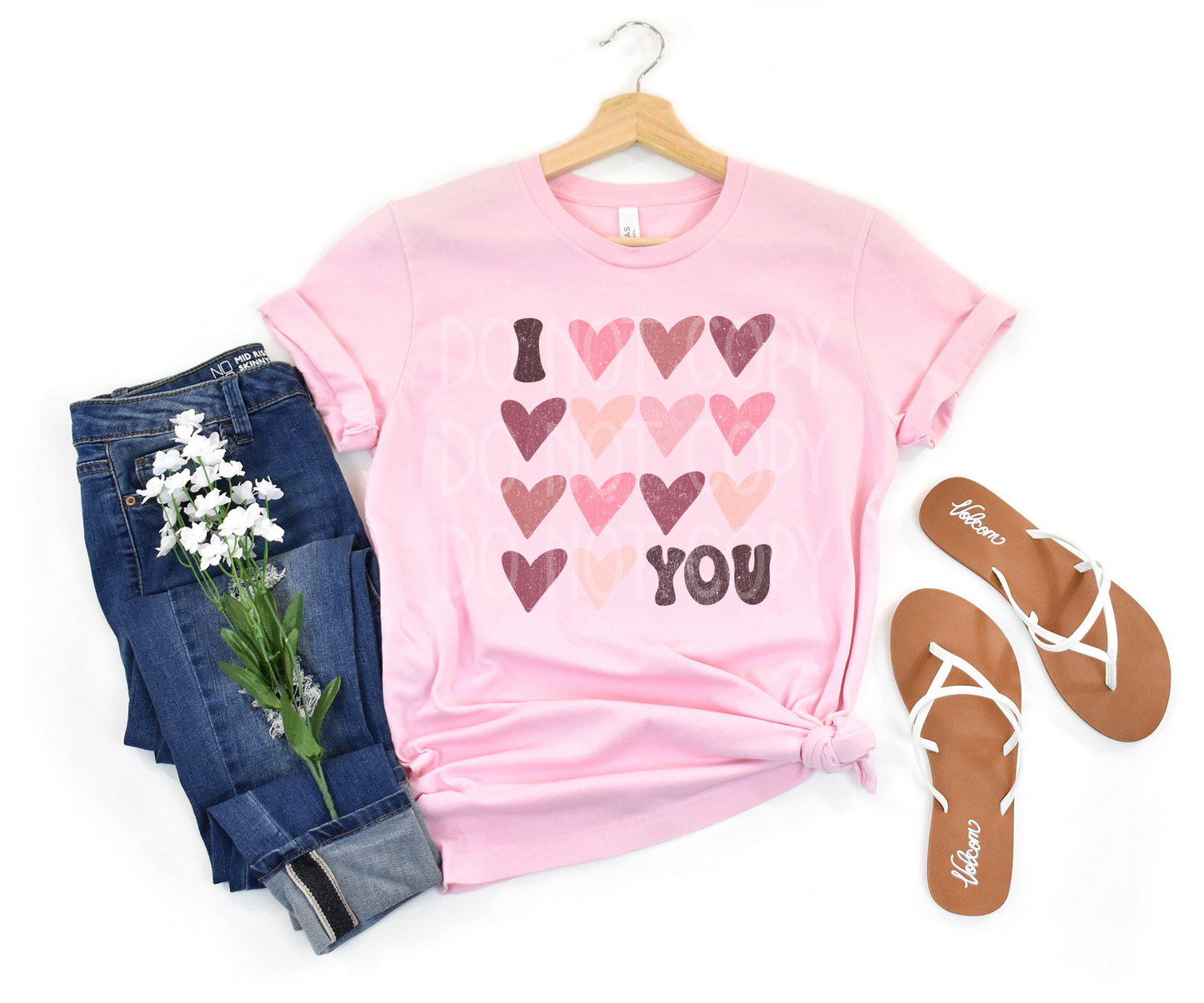 I Love You (distressed) DTF - Texas Transfers and Designs