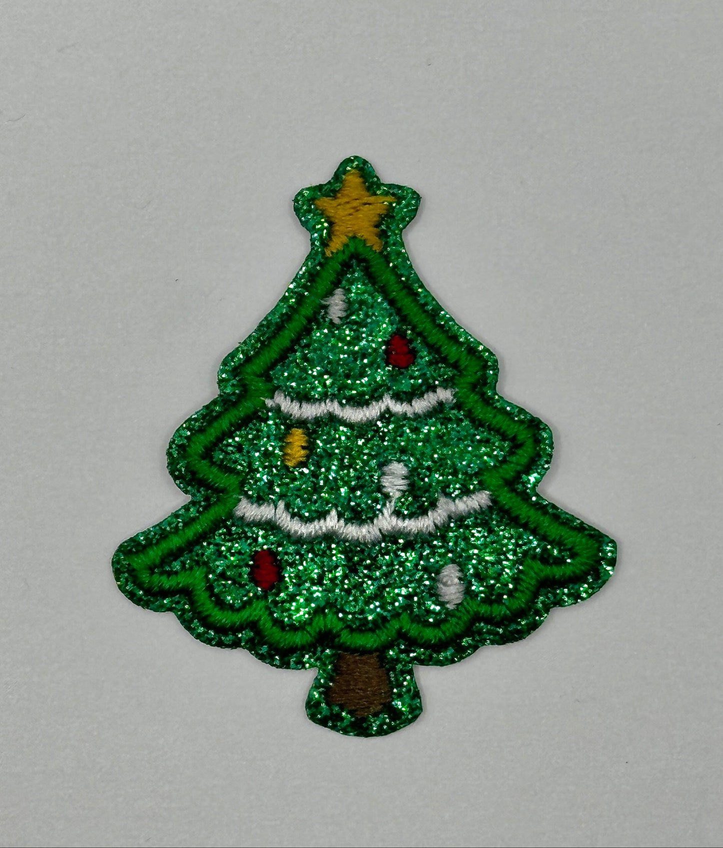Glitter Christmas Tree Iron-On Patch - Texas Transfers and Designs