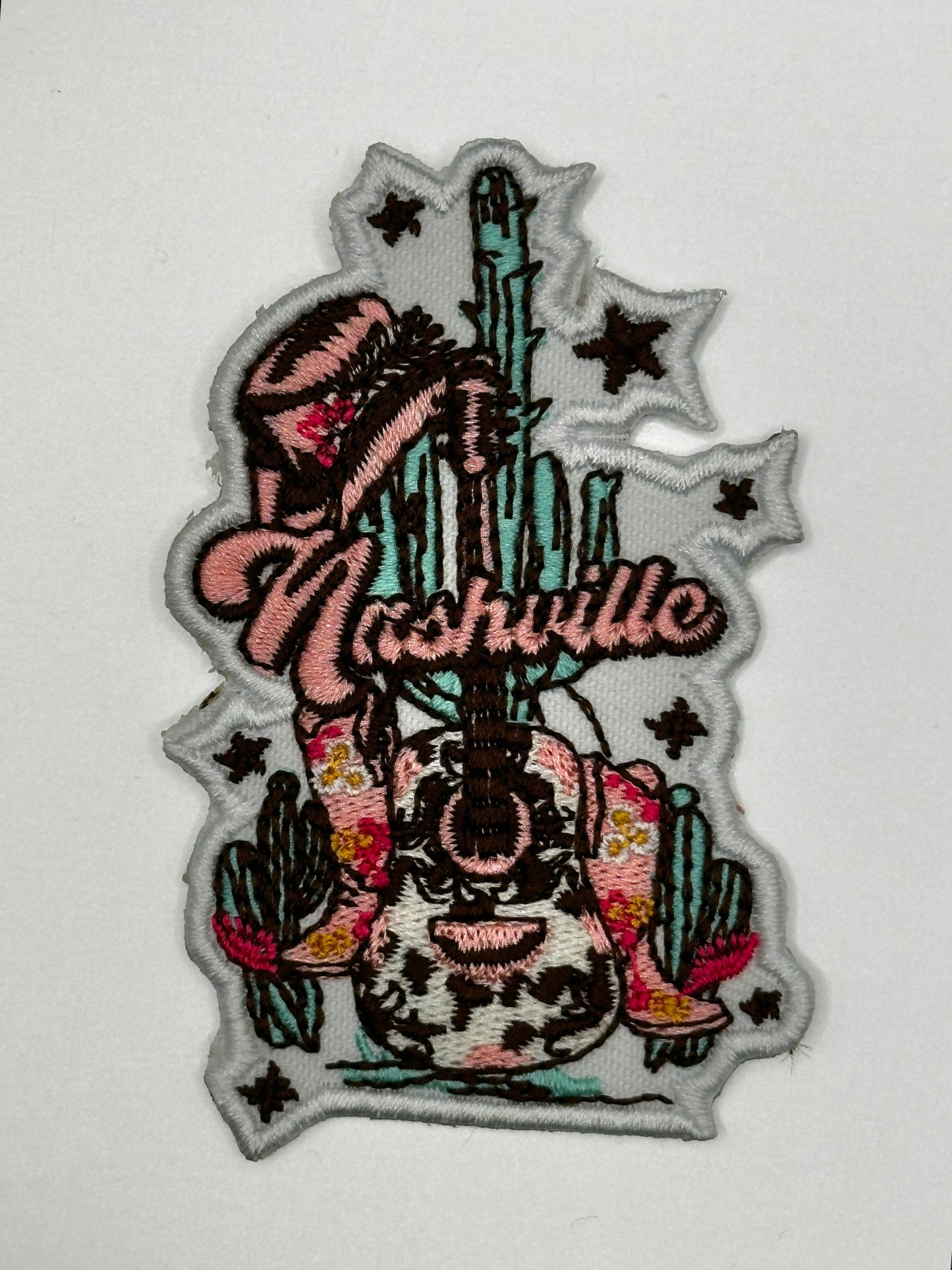 Nashville Guitar Iron-On Patch - Texas Transfers and Designs