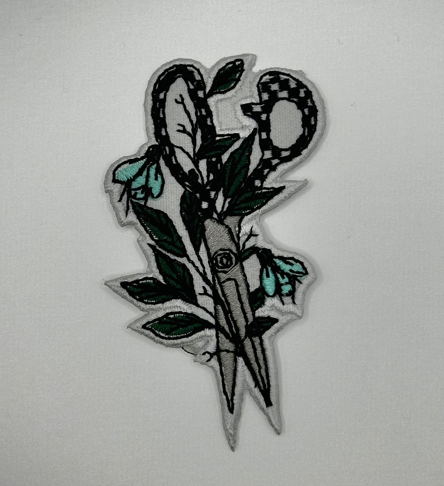 Floral Scissors Iron-On Patch - Texas Transfers and Designs