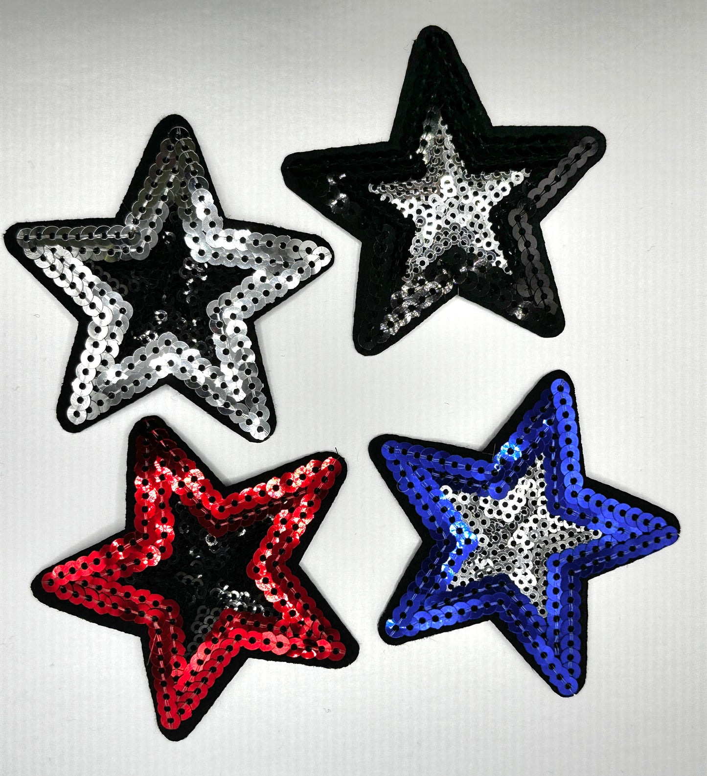 3" Sequin Stars Iron On Patches