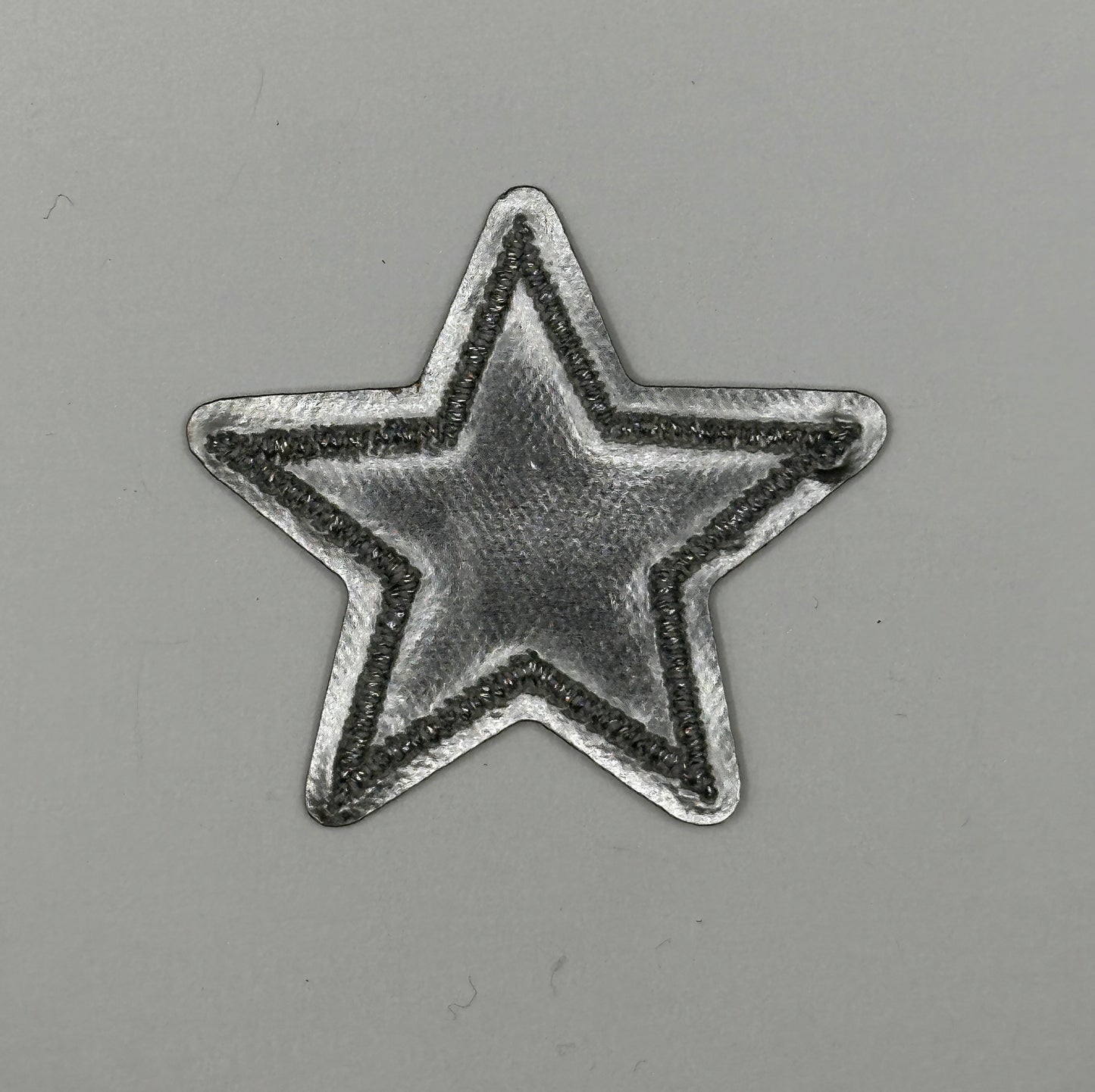 Silver Embroidered Star Iron-On Patch - Texas Transfers and Designs