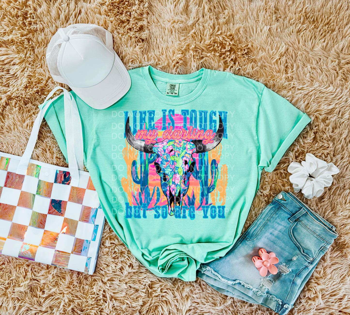 Life is Tough/Skull DTF - Texas Transfers and Designs