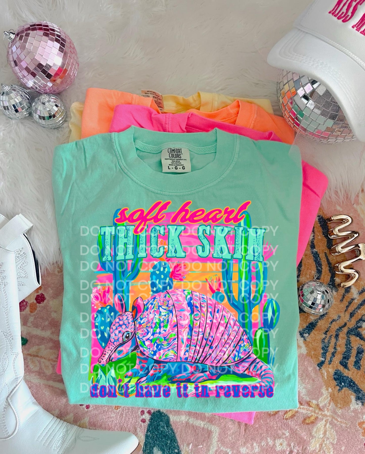 Soft Heart Thick Skin Armadillo DTF - Texas Transfers and Designs